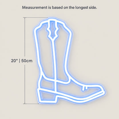 Cowboy Boot Neon Sign - Size Guide