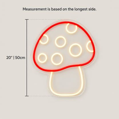 Mushroom Neon Light - Size Guide