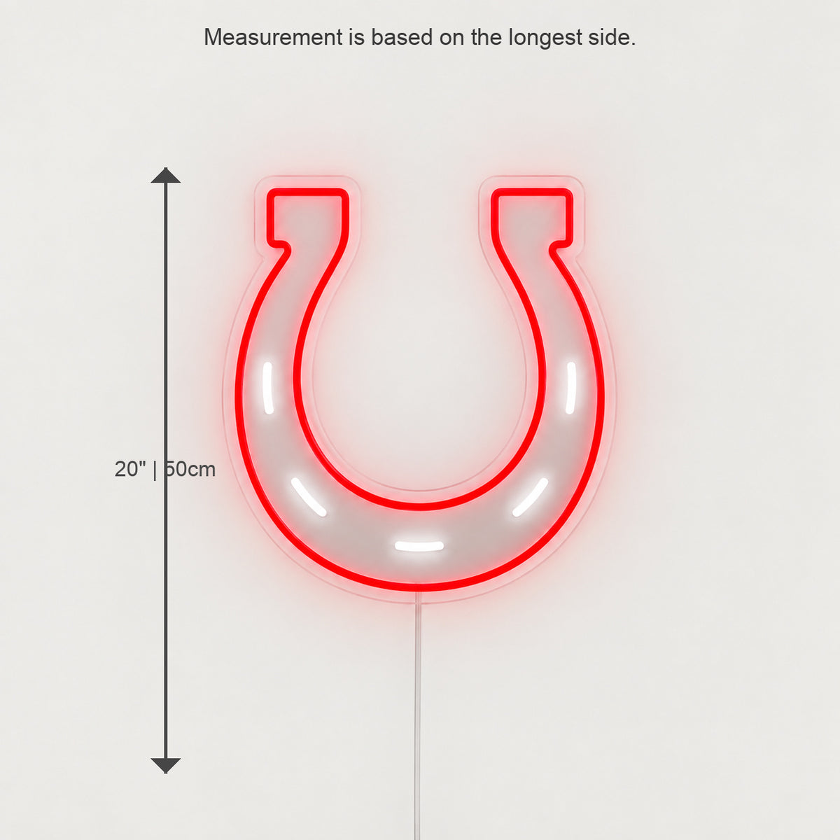 Lucky Horseshoe Rustic LED Neon Sign Wall Neon Signs - Size Guide
