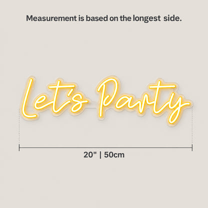 Let’s Party LED Neon Light - Size Guide