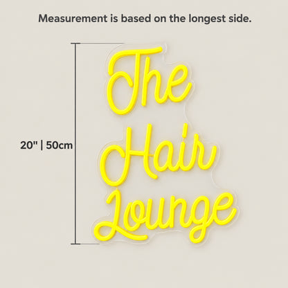 The Hair Lounge LED Neon Sign Dimmable Wall Light - Size Guide