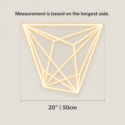 CRYSTAL SHAPE Neon Sign - Size Guide