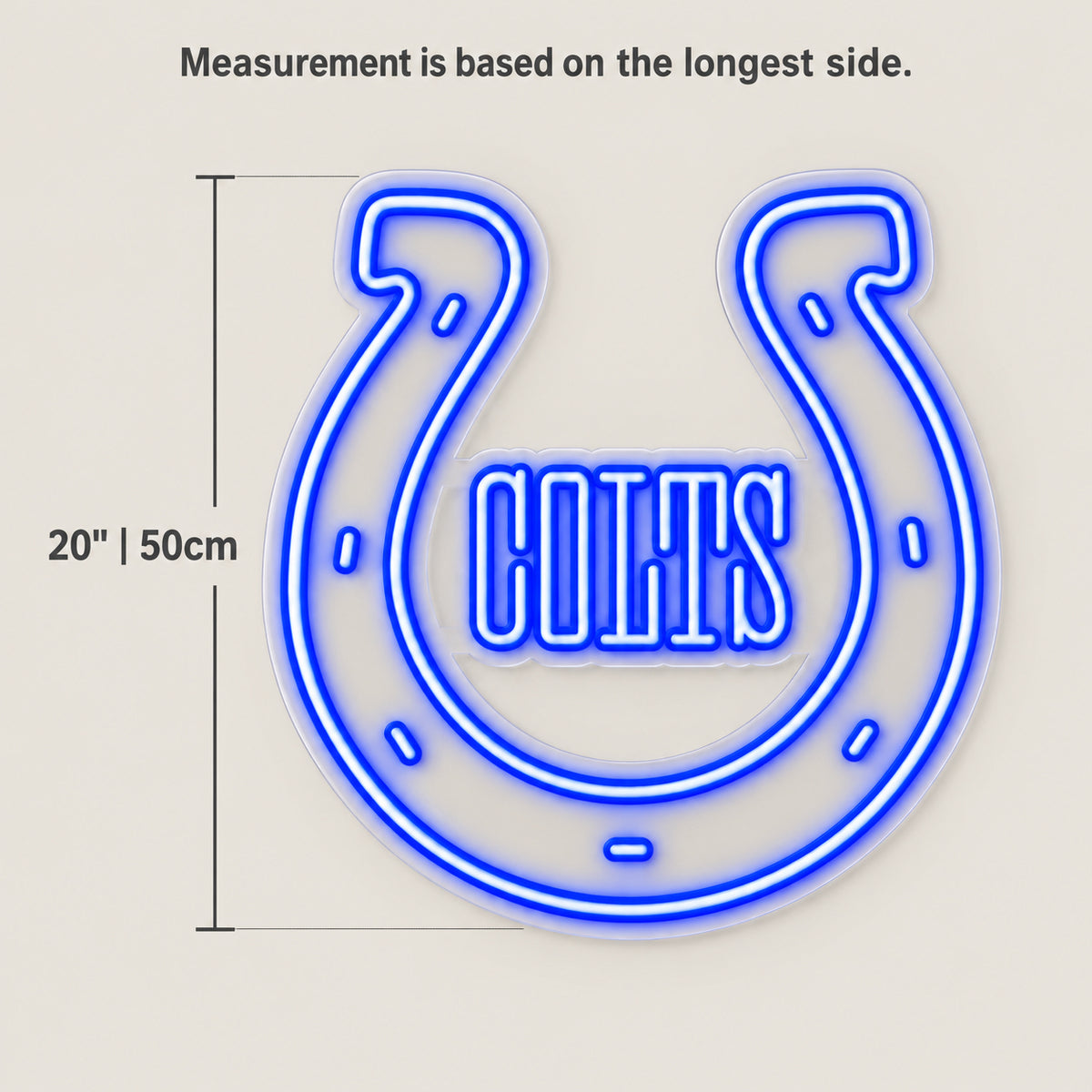 COLTS Neon Sign - Size Guide