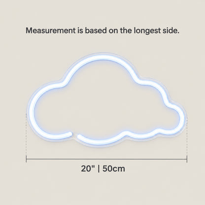 Cloud LED Neon Sign Brick Wall Cloud - Size Guide