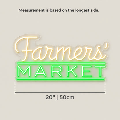 Farmer’s Market Neon Sign - Size Guide