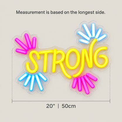 Strong LED Neon Sign Dimmable Wall Light - Size Guide