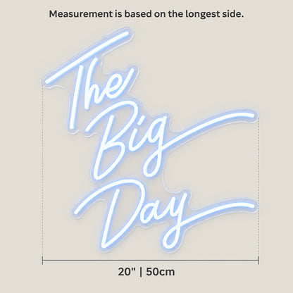 The Big Day LED Neon Sign Dimmable Wall Light - Size Guide