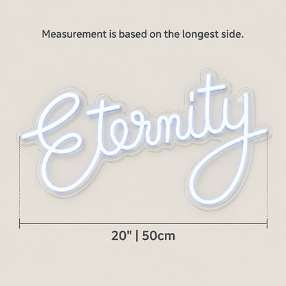 Eternity LED Neon Sign for Wedding Light Up Party Decor - Size Guide