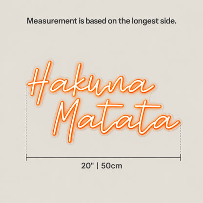 Hakuna Matata LED Neon Sign - Size Guide