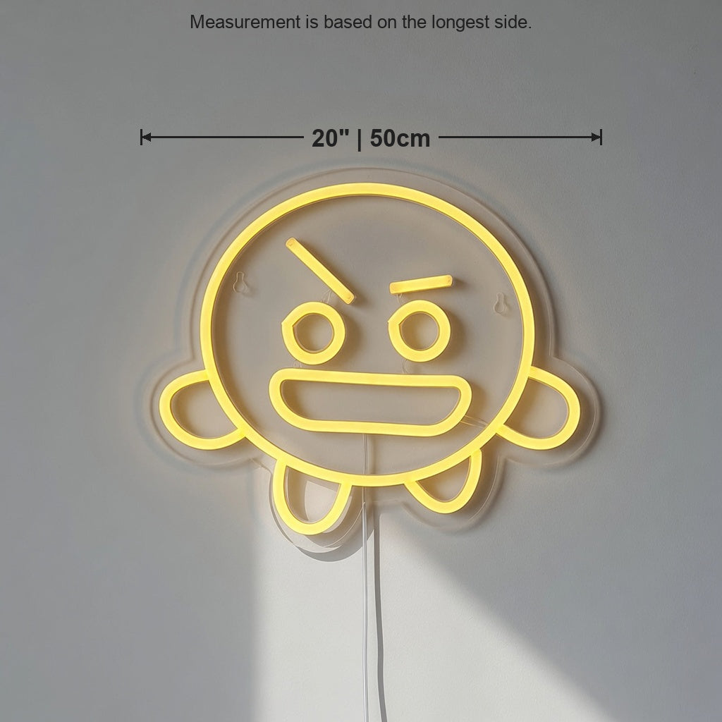 Smiley Face LED Neon Sign for Kids Room Dimmable Wall Decor - Size Guide