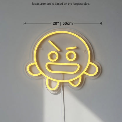 Smiley Face LED Neon Sign for Kids Room Dimmable Wall Decor - Size Guide