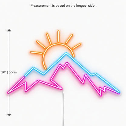 Mountain Sunrise LED Neon Sign Wall Neon Signs - Size Guide