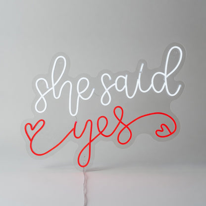 She Said Yes LED Neon Sign for Wedding - Shineneon