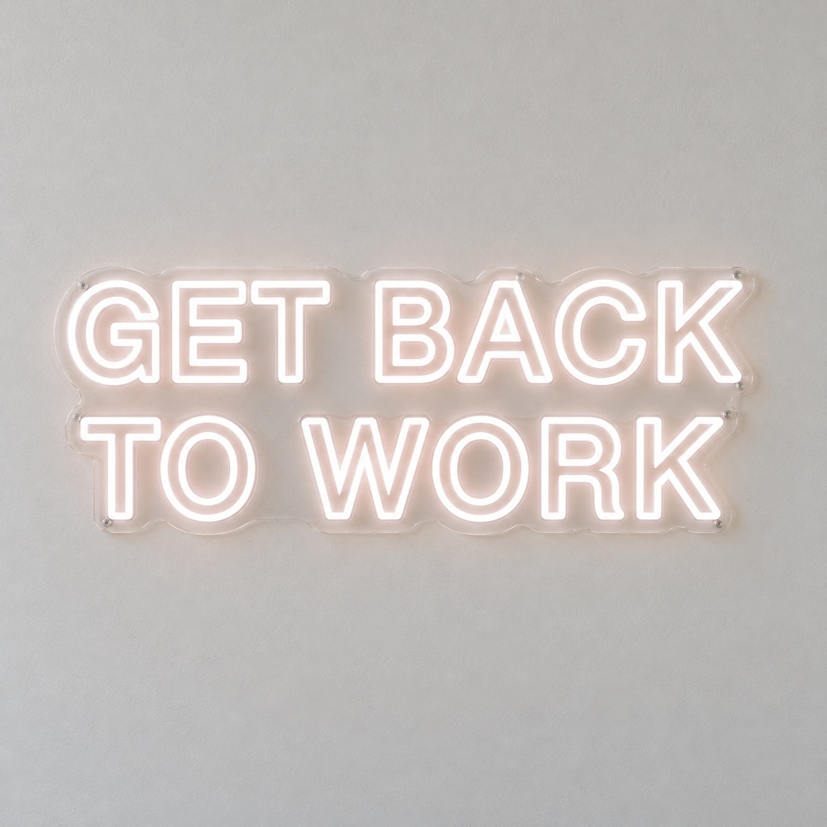 Get Back to Work LED Neon Sign Dimmable Wall Light - Shineneon
