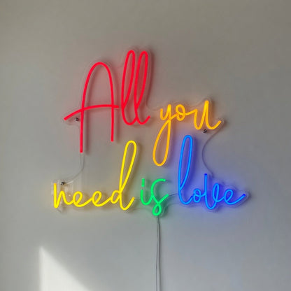 All You Need Is Love Rainbow Colors LED Neon Sign for Wedding - Shineneon