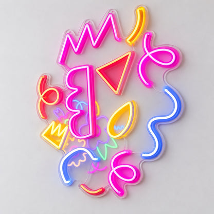 Colorful Abstract LED Neon Sign, Dimmable Wall Light - Shineneon
