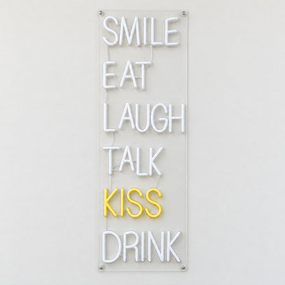 Eat Smile Laugh Talk Kiss Drink LED Neon Sign for Bar - Shineneon