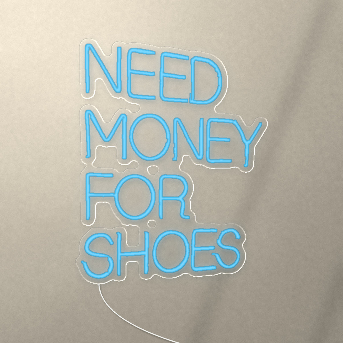 Need Money For Shoes LED Neon Sign, Boxed Two Tone Caps - Shineneon