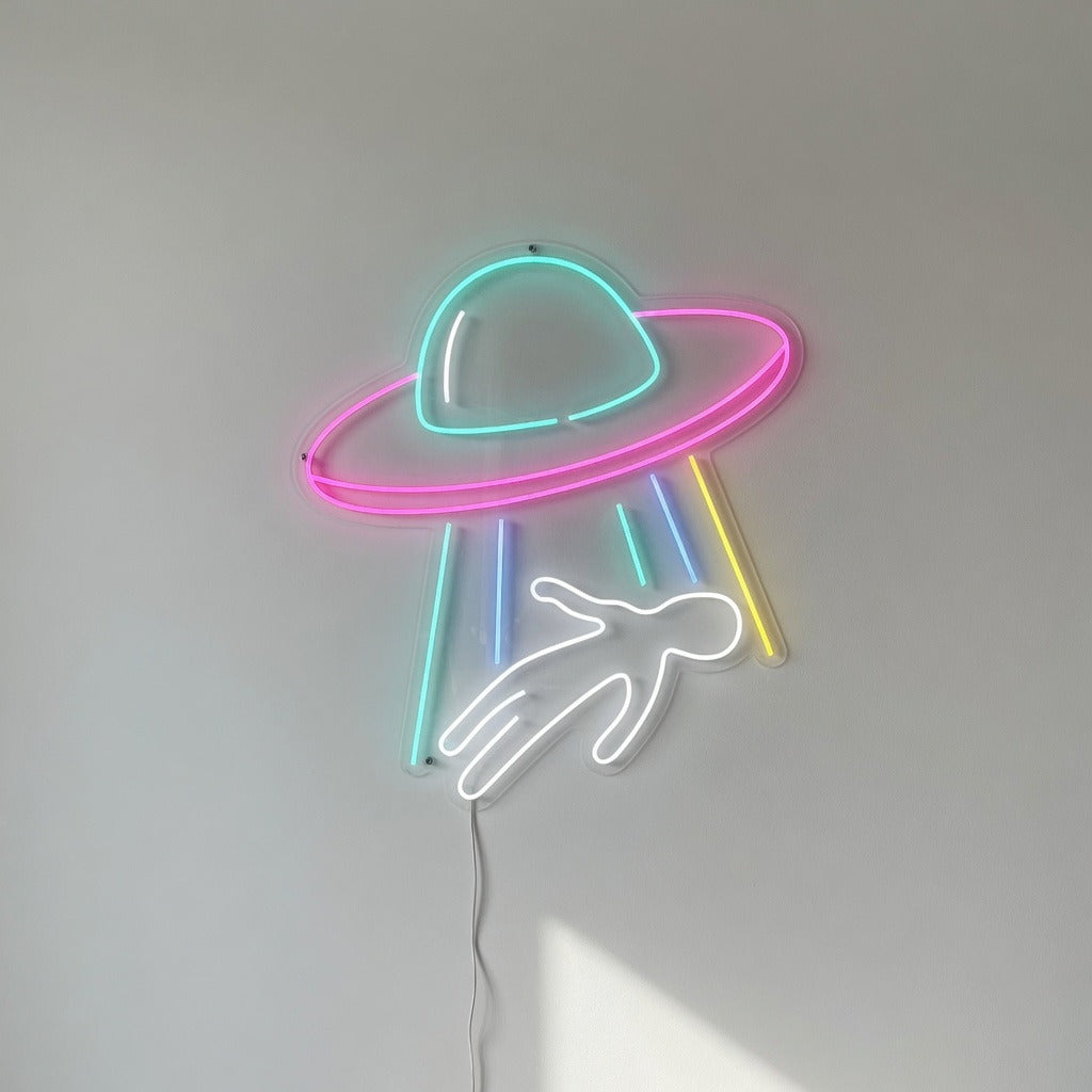Alien Abduction LED Neon Sign for Man Cave Dimmable Wall Decor - Shineneon
