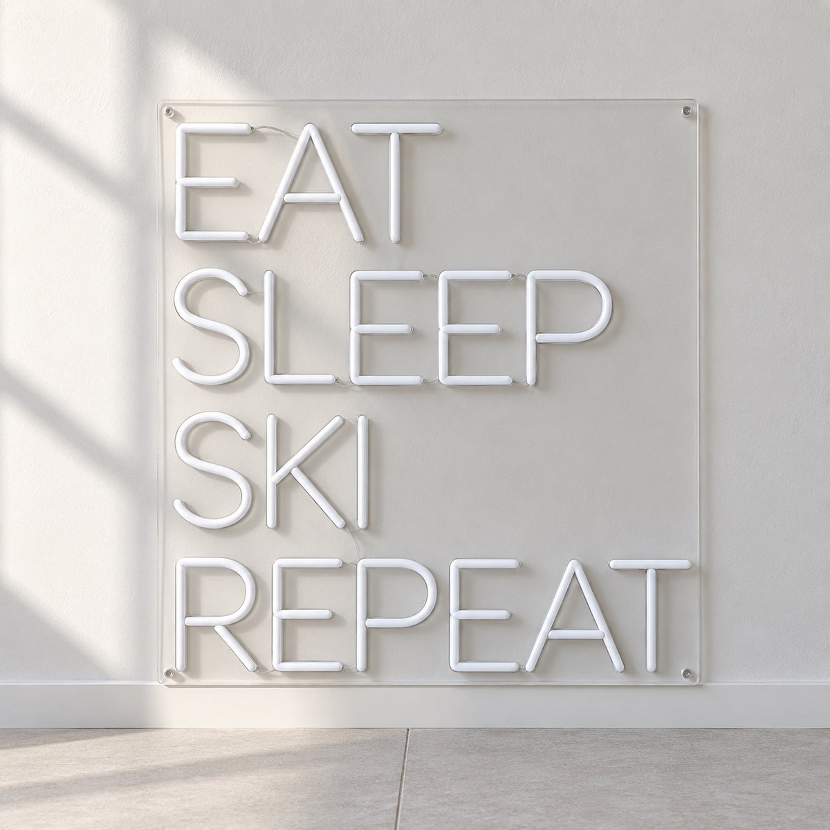 Eat Sleep Ski Repeat LED Neon Sign Dimmable Wall Light - Shineneon