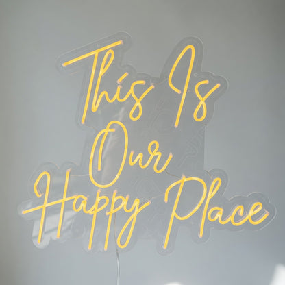 This Is Our Happy Place LED Neon Sign Bold Retro Caps - Shineneon