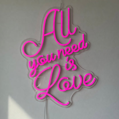 All You Need Is Love LED Neon Sign Swirl Script Design - Shineneon