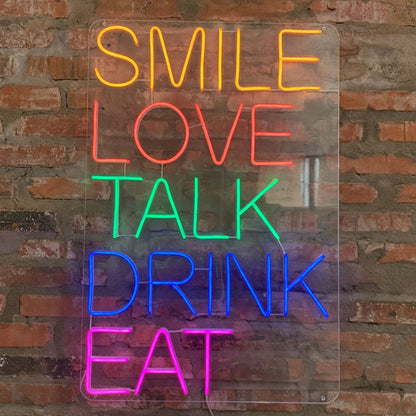 Smile Love Talk Drink Eat LED Neon Sign for Bar - Shineneon