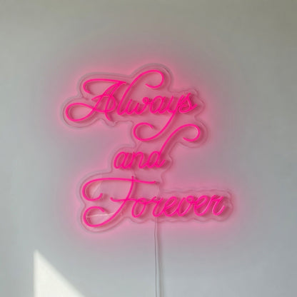 Always and Forever LED Neon Sign Three Line Cursive - Shineneon