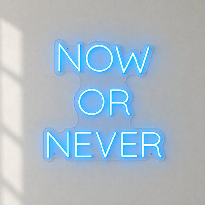 Now Or Never LED Neon Sign Boxed Caps Design - Shineneon