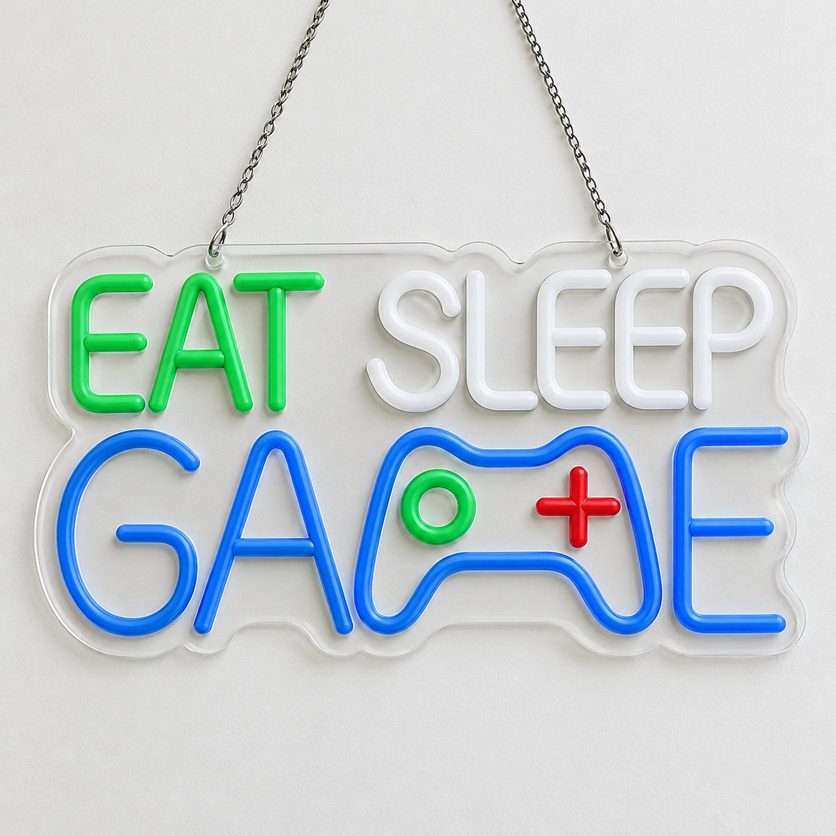 Eat Sleep Game LED Neon Sign for Game Room Dimmable Wall Decor - Shineneon