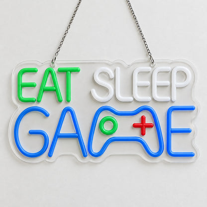 Eat Sleep Game LED Neon Sign for Game Room Dimmable Wall Decor - Shineneon