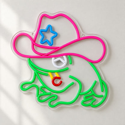 Cowboy Frog LED Neon Sign Dimmable Wall Light Wall Neon Signs - Shineneon
