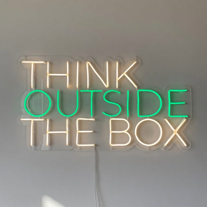 Think Outside the Box LED Neon Sign for Business Light Up Wall Decor - Shineneon