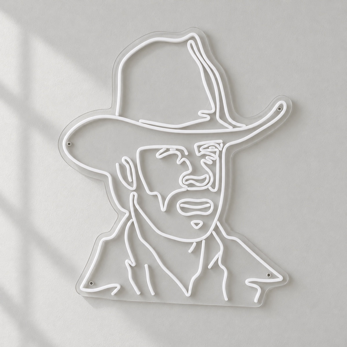 Cowboy Face Art LED Neon Sign for Man Cave, Dimmable Wall Decor - Shineneon