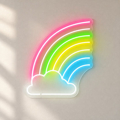 Rainbow with Cloud LED Neon Sign for Kids Room, Dimmable Wall Decor - Shineneon
