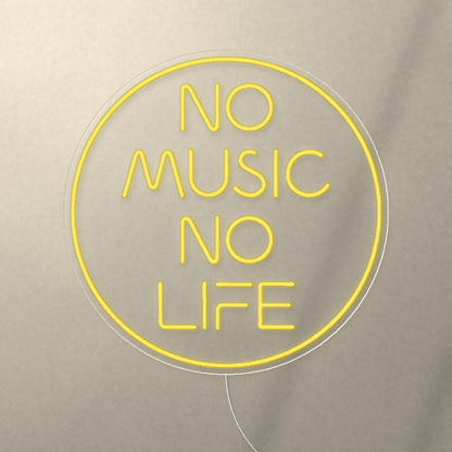 No Music No Life LED Neon Sign, Dimmable Wall Light - Shineneon
