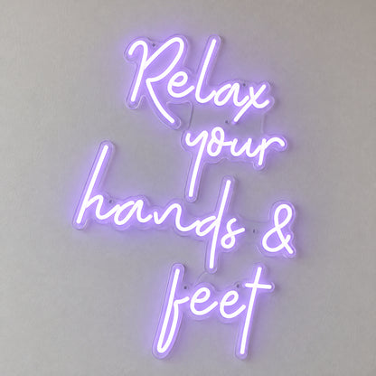 Relax Your Hands and Feet LED Neon Sign for Salon Light Up Wall Decor Wall Neon Signs - Shineneon