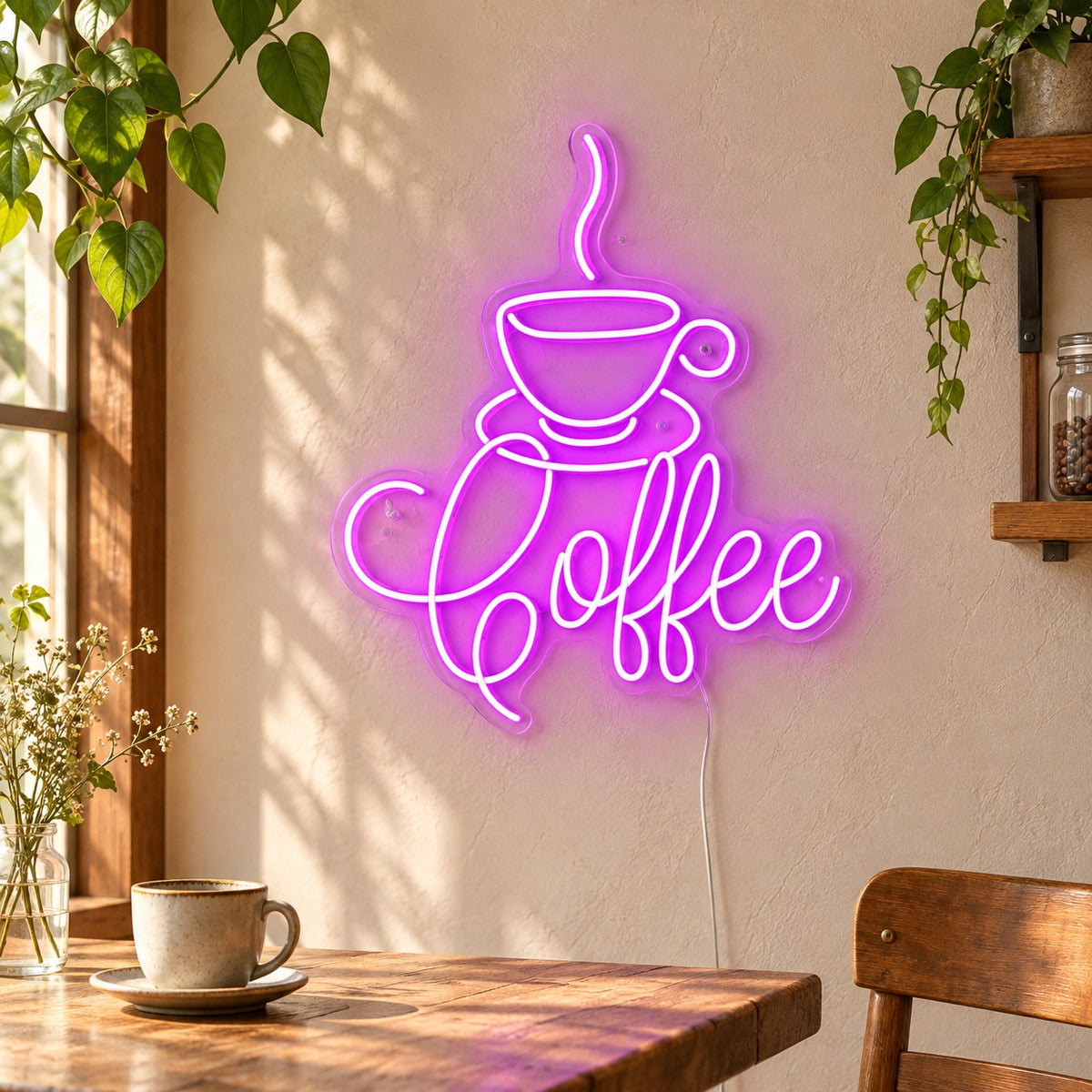 Coffee Bar LED Neon Sign Cup Corner Badge Wall Neon Signs - Shineneon