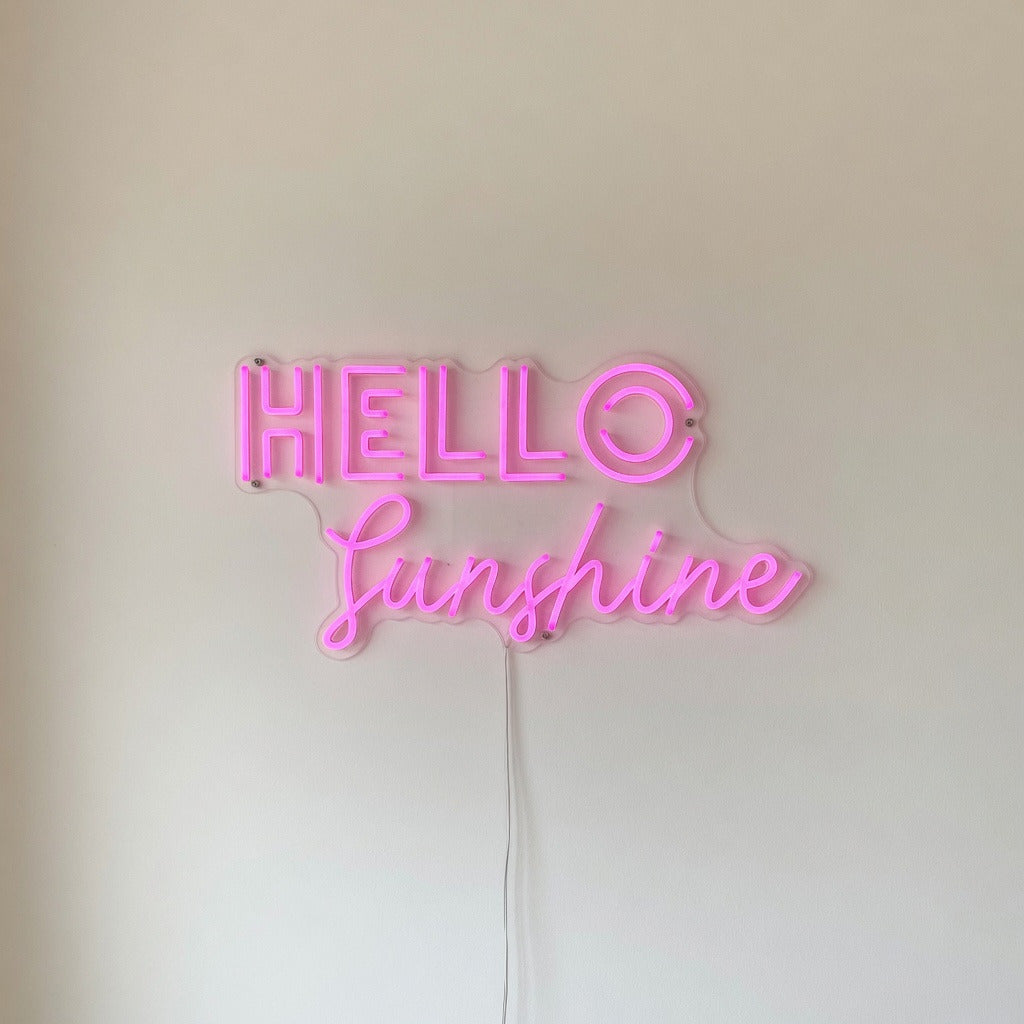 Hello Sunshine LED Neon Sign Stacked Two Tone Script - Shineneon