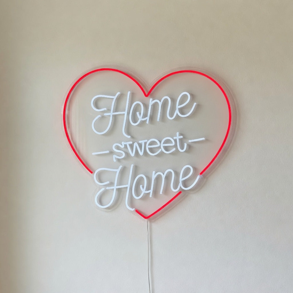 Home Sweet Home LED Neon Sign, Script with Dash Accents - Shineneon