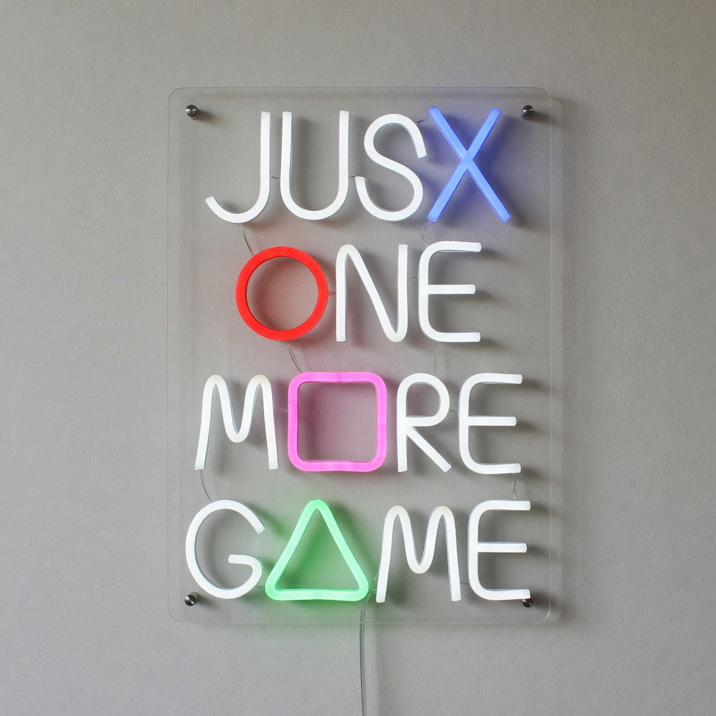 Just One More Game LED Neon Sign for Man Cave Dimmable Wall Decor - Shineneon