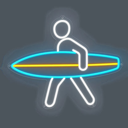Man With Surfboard LED Neon Sign - Shineneon