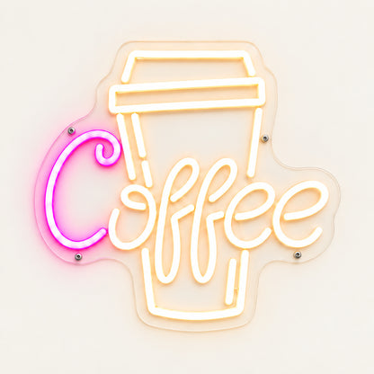Takeout Coffee Script LED Neon Sign - Shineneon