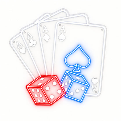 Poker Cards and Dice LED Neon Sign - Shineneon