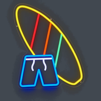 Shorts And Surfboard Beach LED Neon Sign - Shineneon