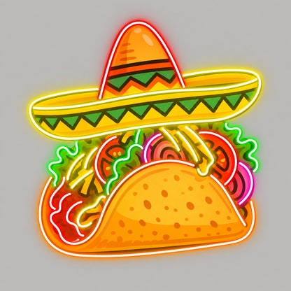 Sombrero Taco LED Neon Sign - Shineneon