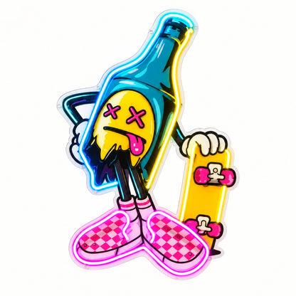 Skateboarding Skull LED Neon Sign - Shineneon