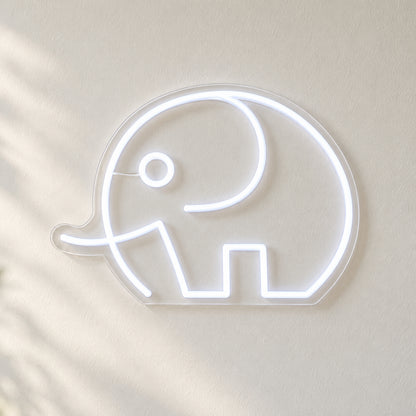 Elephant LED Neon Sign Grass Wall Outline - Natural Light Product Image