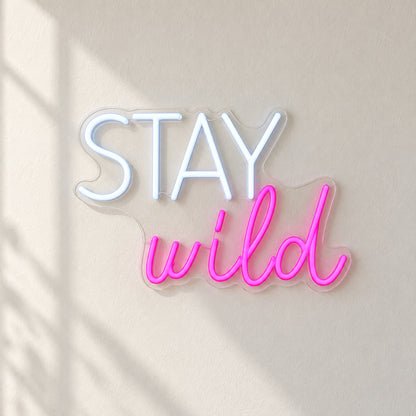 Stay Wild LED Neon Sign for Party Dimmable Backdrop Light - Natural Light Product Image