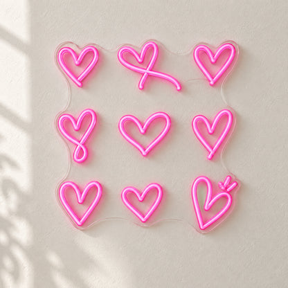 Hearts Neon Sign - Natural Light Product Image
